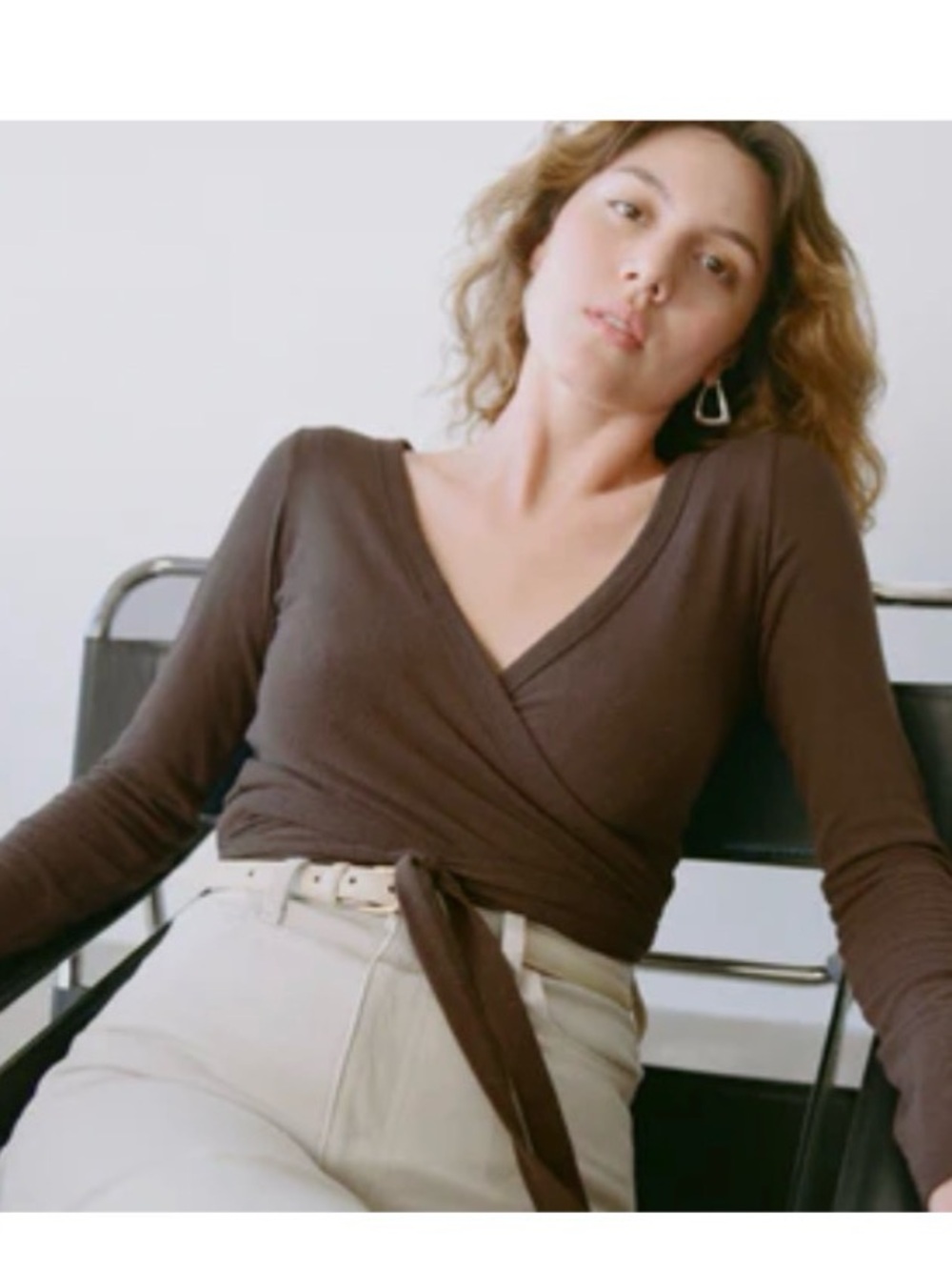 Ozma of California Silk Dance Wrap Top in Manzanita